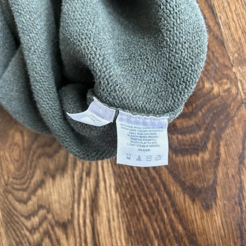 Vintage 90s Lands End Sweater Vest Mens XXL GreenV-Neck Heavy Knit Made In Japan